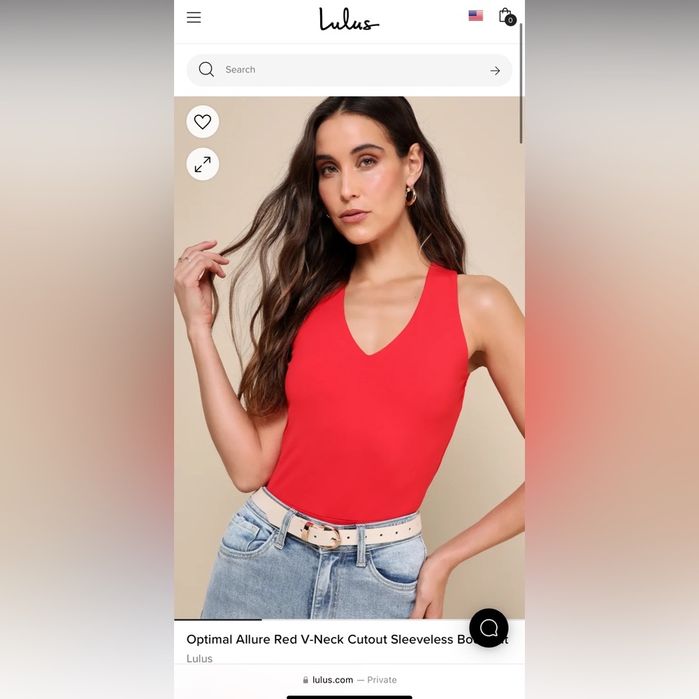 Lulus red bodysuit (Optimal Allure Bodysuit) - NWT
